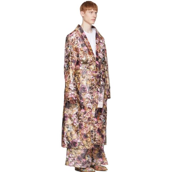 COMME DES GARÇONS HOMME DEUX Floral Jacron Coat - Picture 4 of 10